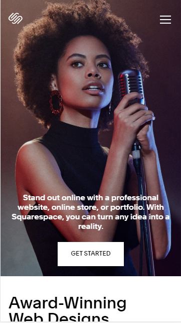 square space home page cellphone