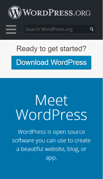 wordpress home page cellphone
